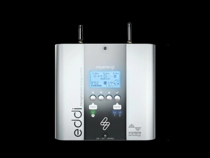 Hot Water Diverter Image showing an eddi diverter.