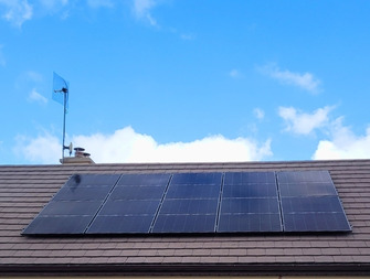 10 solar panels installed on a roof in Co. Offaly.