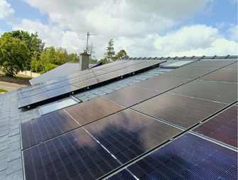 18 solar panels on a roof in Co. Offaly.