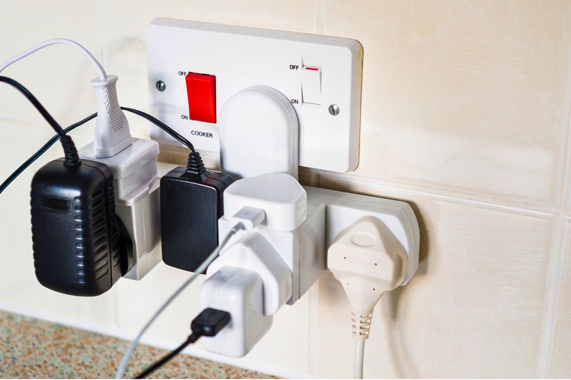 Electricity Vampires Featured Image showing an overloaded socket.