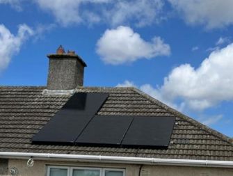 4 solar panels installed on a roof - solar panels laois