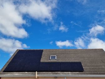 13 solar panels installed on a roof - solar panels Longford