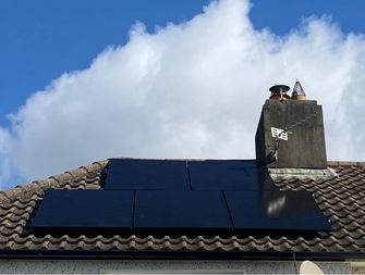 5 solar panels installed on a roof - solar panels louth