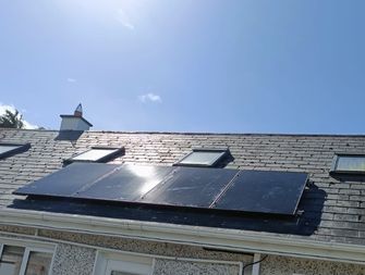 4 solar panels installed on a roof - solar panels monaghan