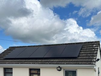 5 solar panels installed on a roof - solar panels cork